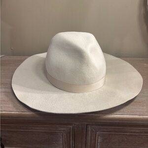 Satya Twena Amanda Hat - Moonstone - Wide Brim - Felt Fedora - Handmade NYC